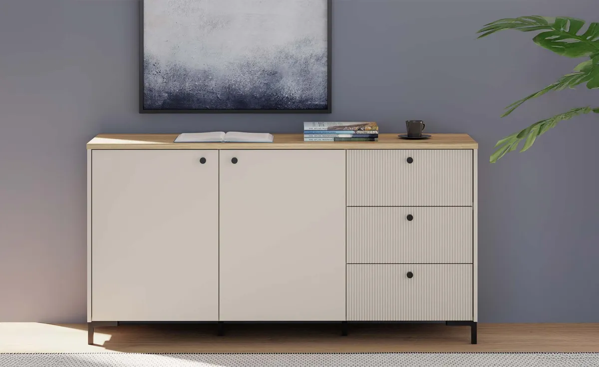 BIXBITE KOMODA 2 VRATA + 3 FIOKE 152,8X41,9X79 CM MAUVELLA
