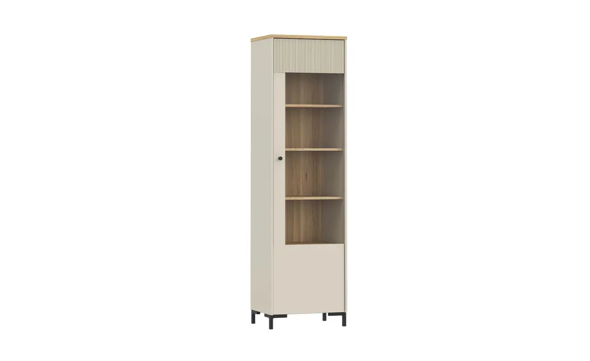 BIXBITE VITRINA 2 VRATA 83,1x41,9x149,4 cm MAUVELLA HRAST/BOJA PESKA