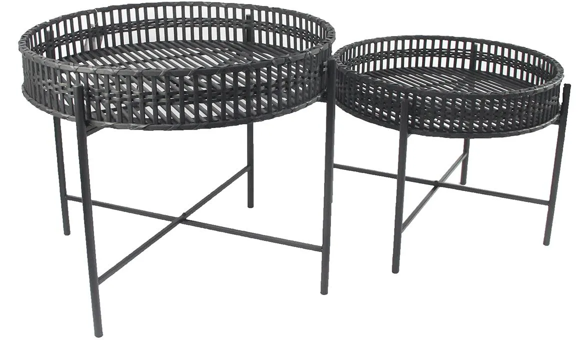 Boho 60 klub stocic 60x60x50 bambus crni