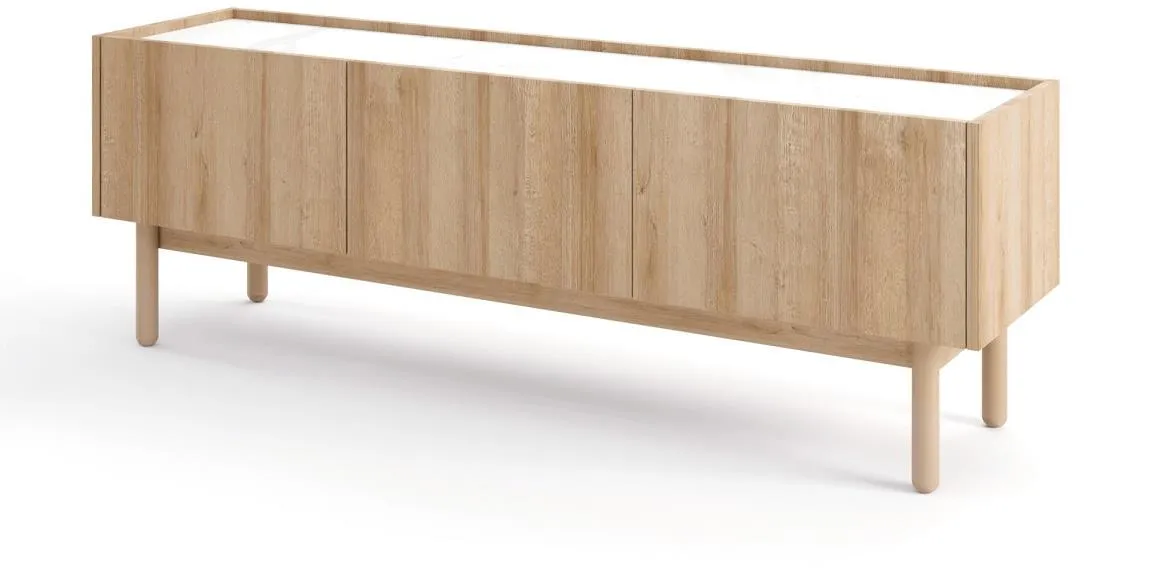 Boho TV komoda 3 vrata 144x37x48 cm natur