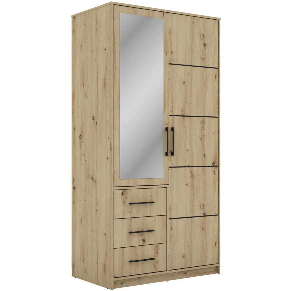 Bollate 2 ormar 2 vrata + 3 fioke 100x58x200 cm artisan