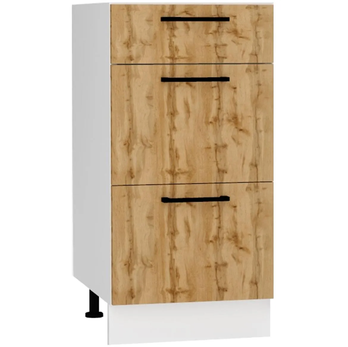 Bono D40s/3 kuhinjski element 3 fioke 40x52,4x82 cm beli/natur (wotan hrast)