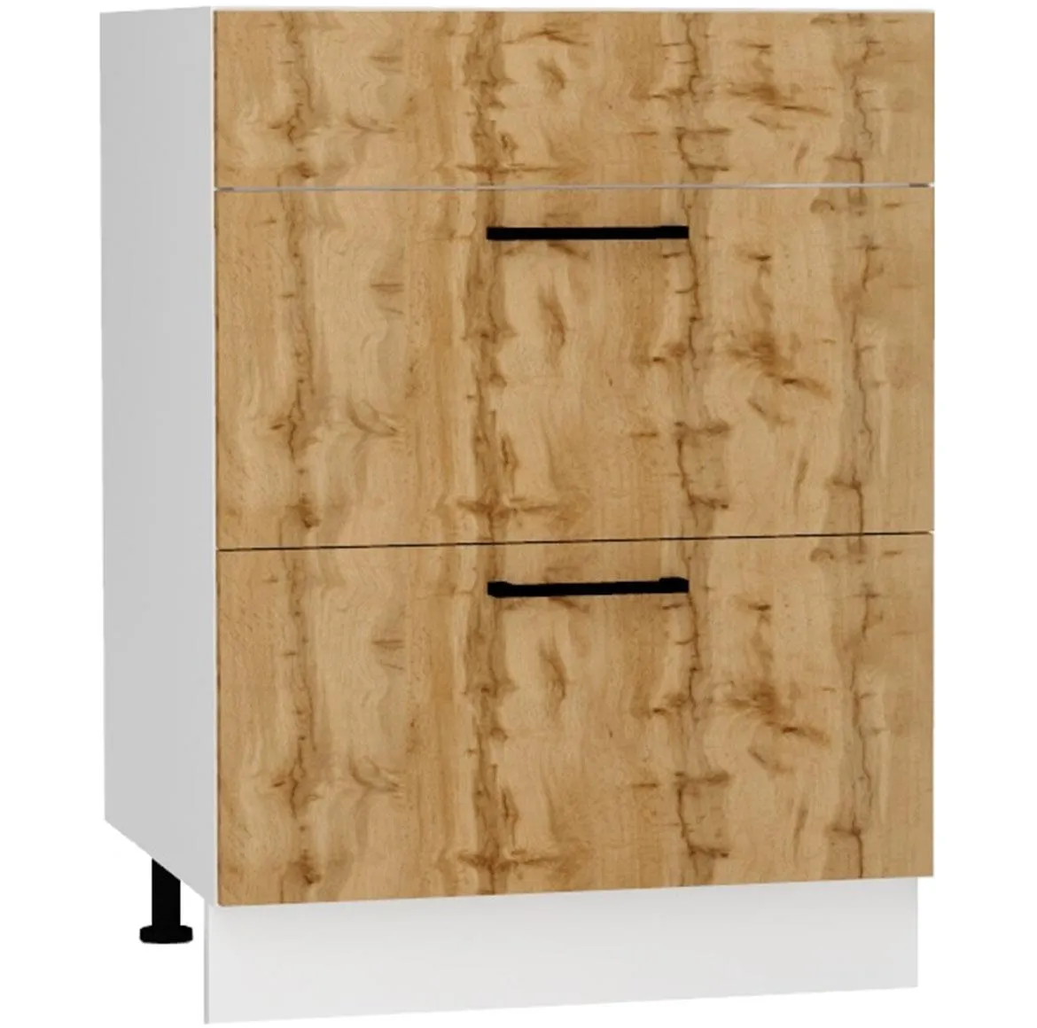 Bono D60pc S/2 Zasl kuhinjski element 2 fioke 60x52,4x82 cm beli/natur (wotan hrast)