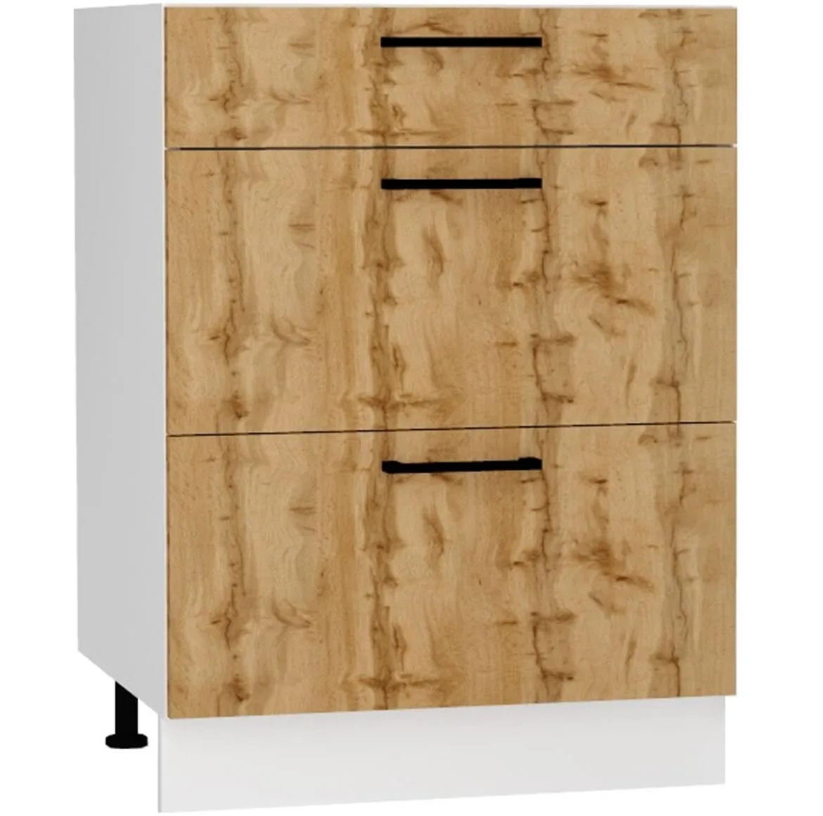 Bono D60s/3 kuhinjski element 3 fioke 60x52,4x82 cm beli/natur (wotan hrast)