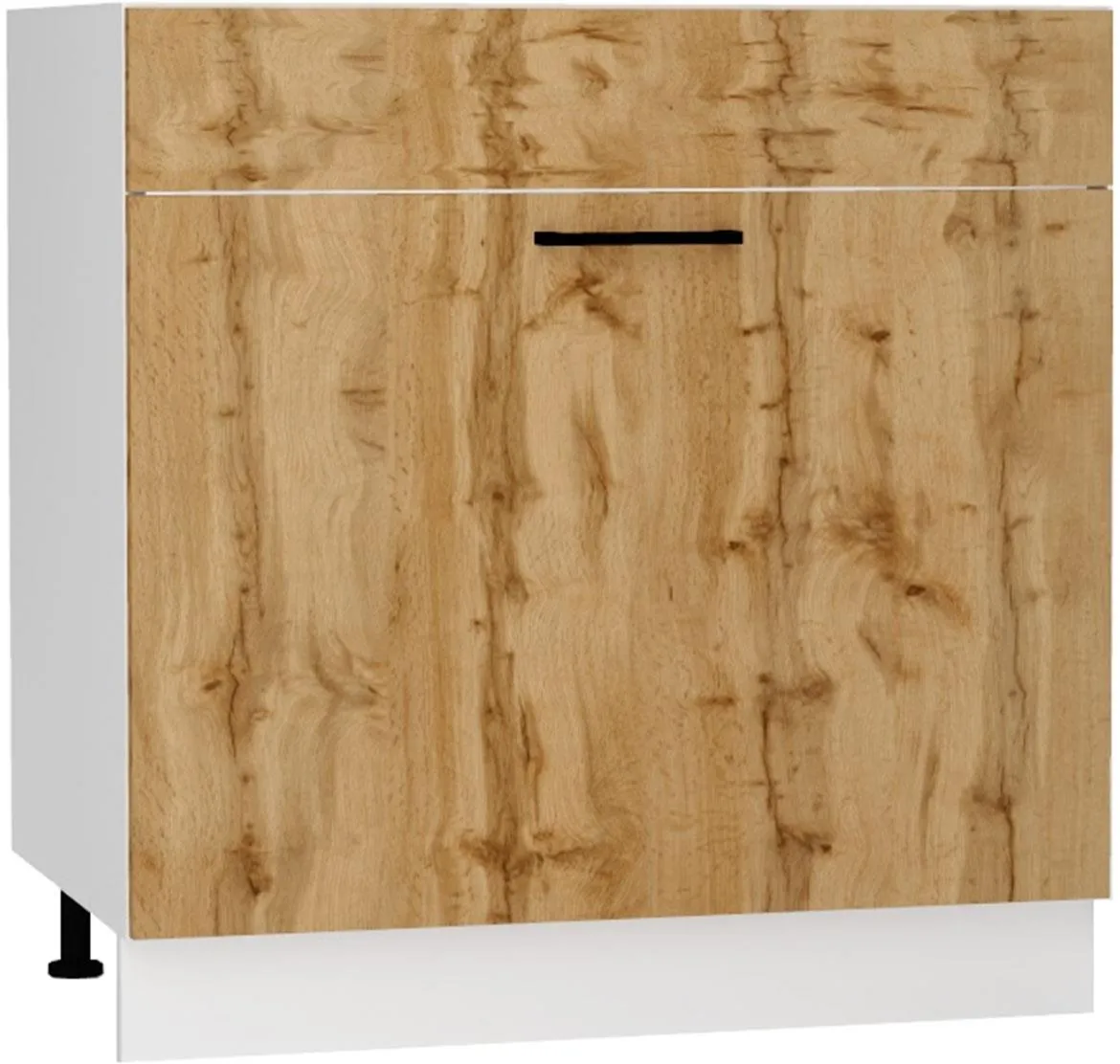 Bono D80zl S/1 Zasl kuhinjski element 1 vrata 80x52,4x82 cm beli/natur (wotan hrast)