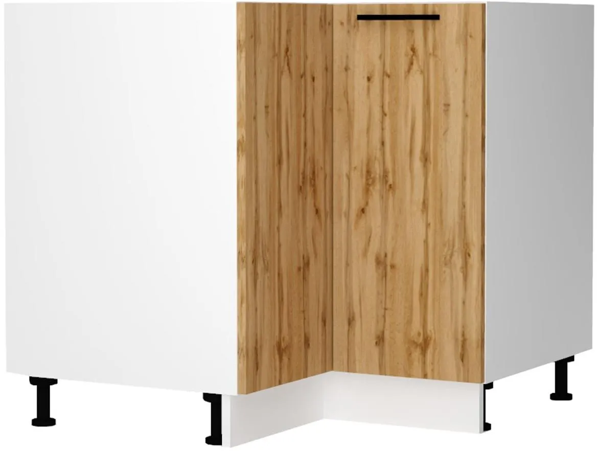 Bono Drp Pl ugaoni kuhinjski element 1 vrata 90x90x82 cm beli/natur (wotan hrast)