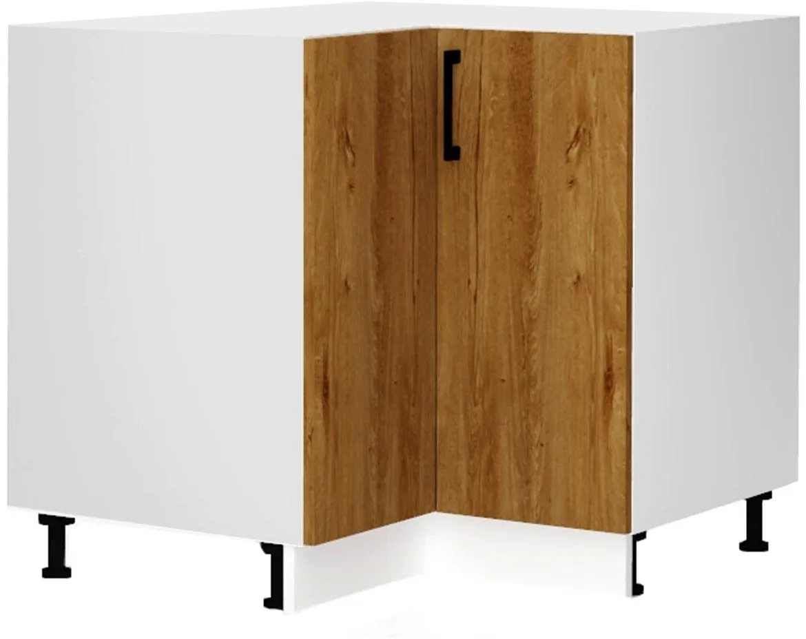 Bono ugaoni kuhinjski element 1 vrata 90x90x82 hrast/beli