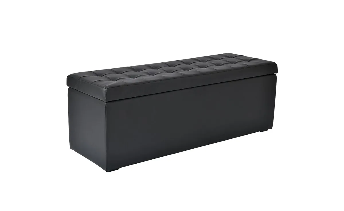 Box L tabure sa prostorom za odlaganje crni 120x40x42cm