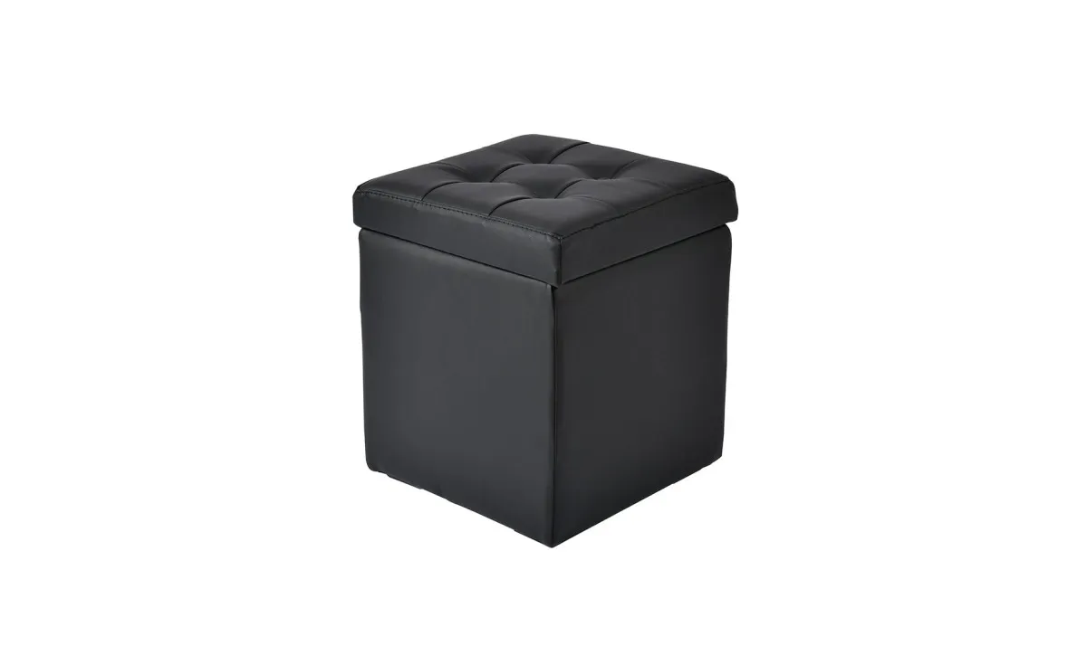 Box S tabure sa prostorom za odlaganje crni 36x36x42cm