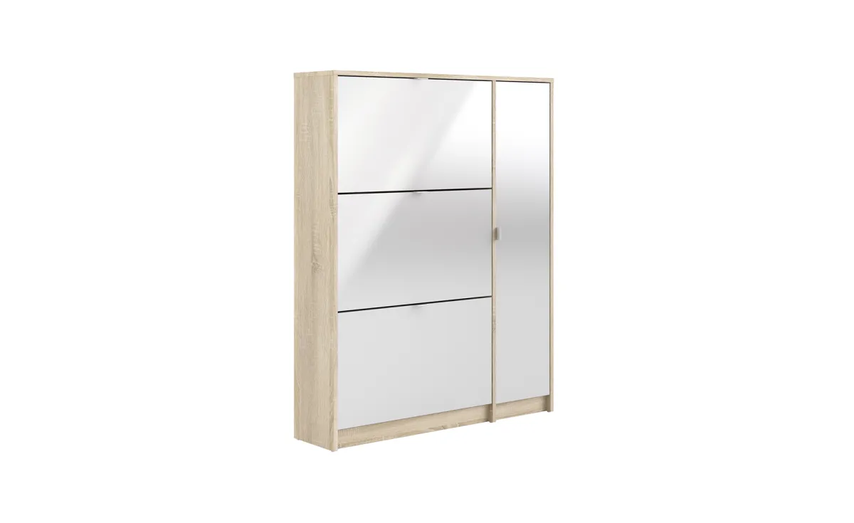 Bright cipelarnik 3+1 vrata 99x24x124cm natur/beli visoki sjaj