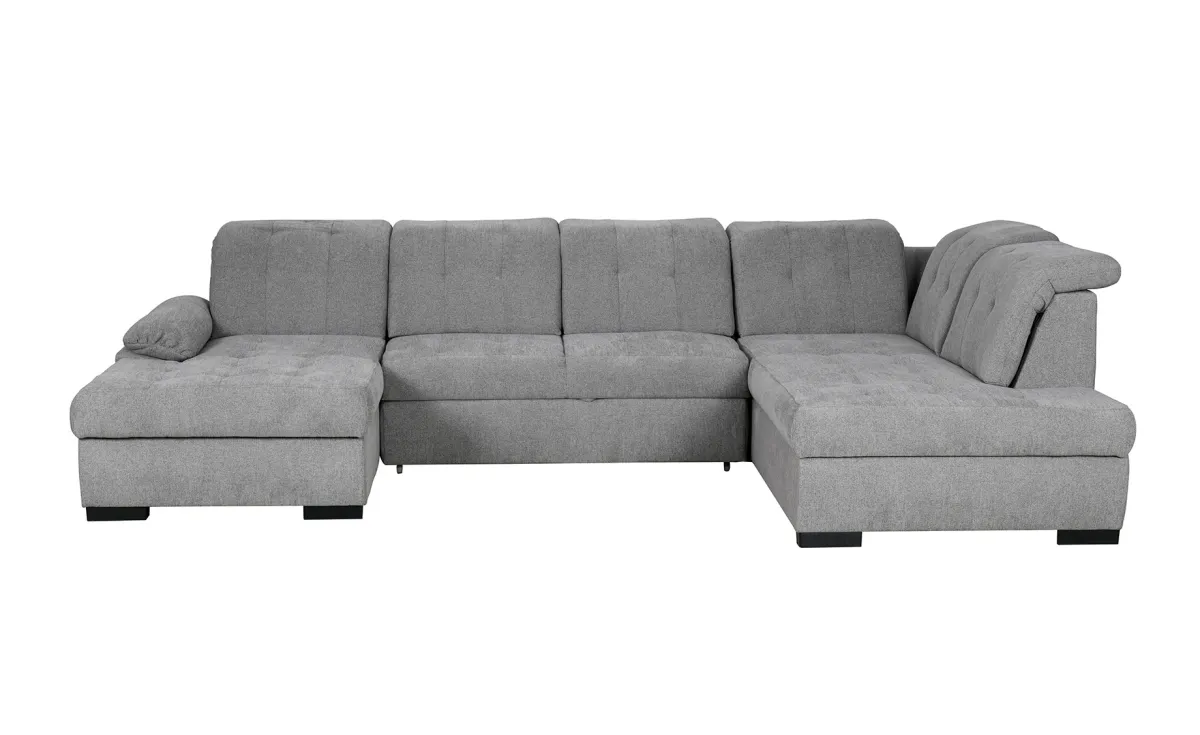 Brookly ugaona garnitura sa ležajem siva desna 340x220x90 cm