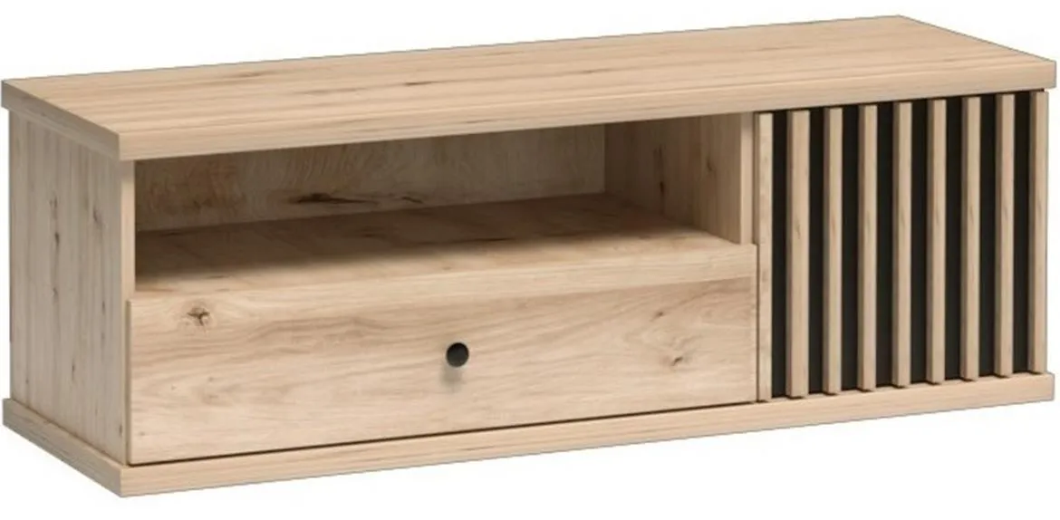 Cali TV komoda 1 vrata+1 fioka+1 otvor 124x40,6x43,4 natur/crna