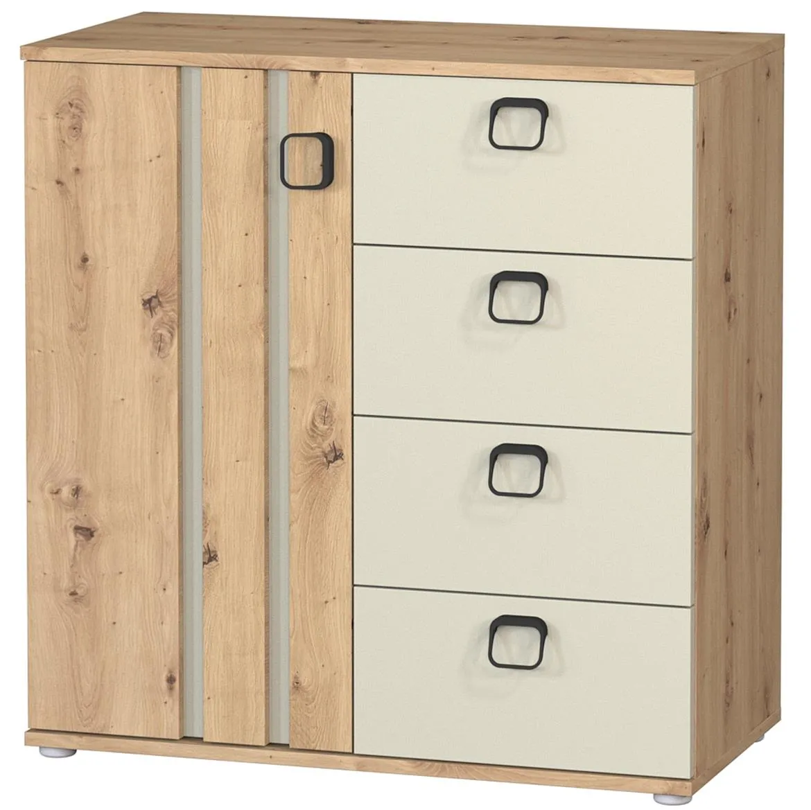 Camari 80 1d4s komoda 1vrata+4fioke 80,3x40x83,3 artisan hrast/kašmir