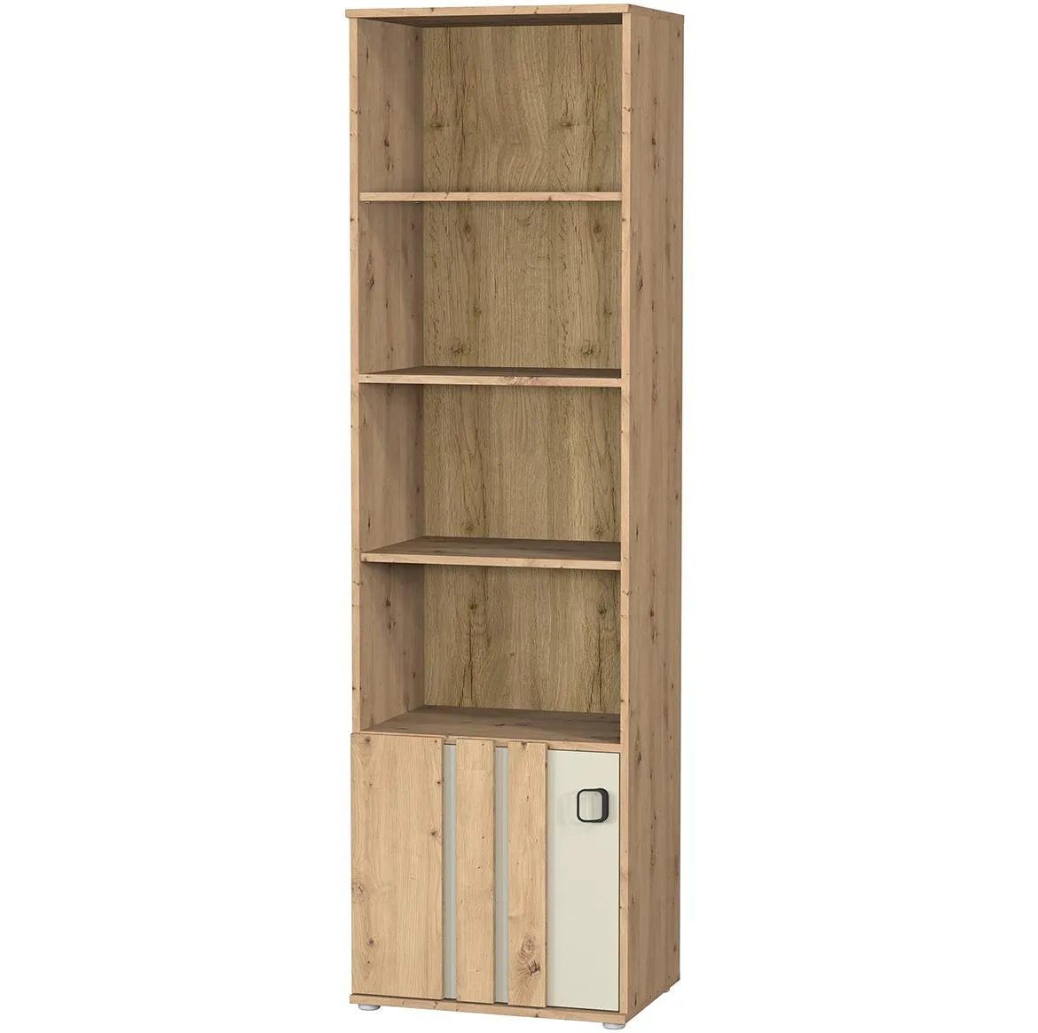 Camari polica 1d 1 vrata + 4 otvora 56x40x194,5 cm artisan hrast/kašmir