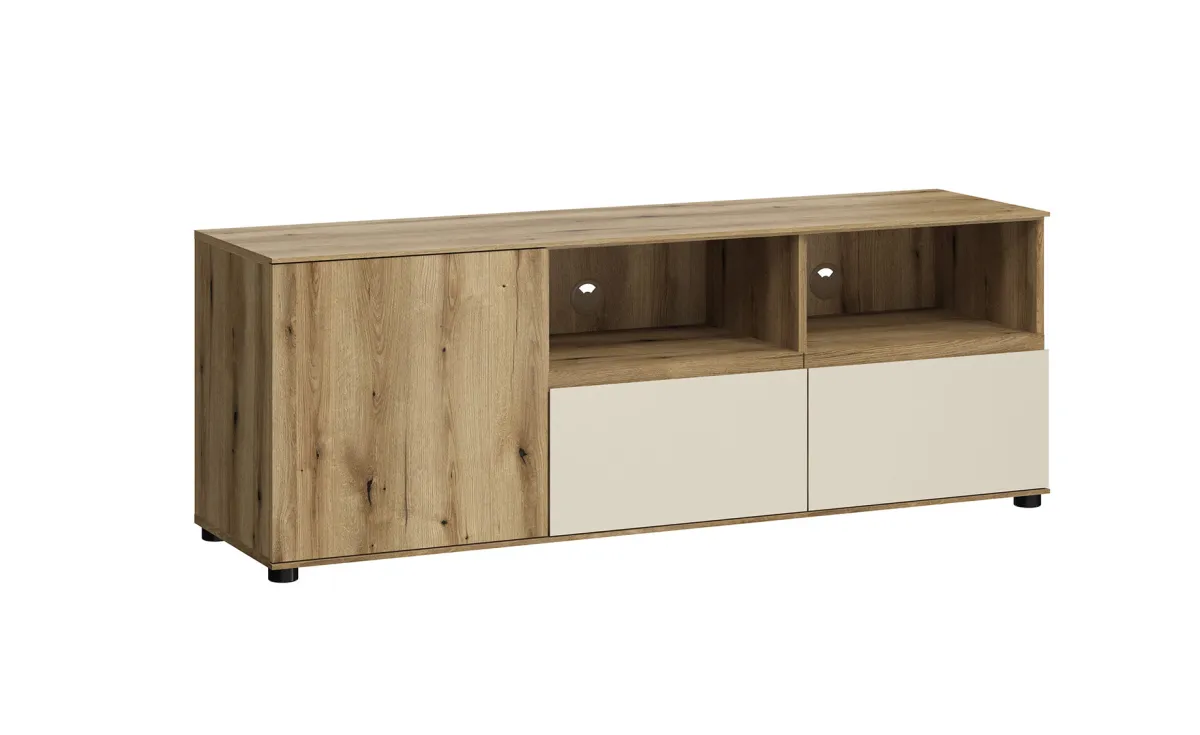 Camino TV komoda 1 vrata + 2 fioke 150x40x54 cm hrast/kašmir