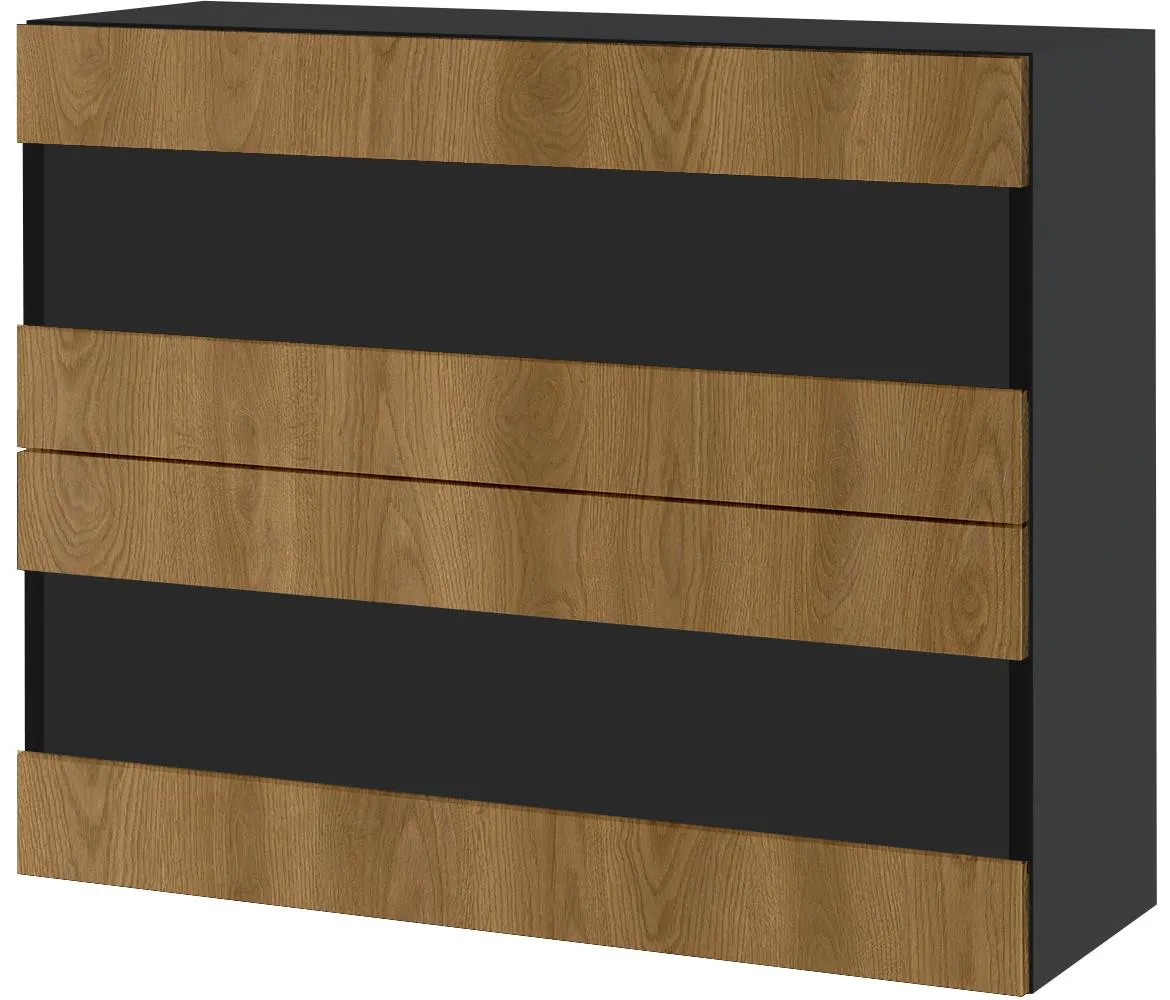 Campari WOW9/72 viseci kuhinjski element 2 vrata 90x32x72 cm crni/hrast