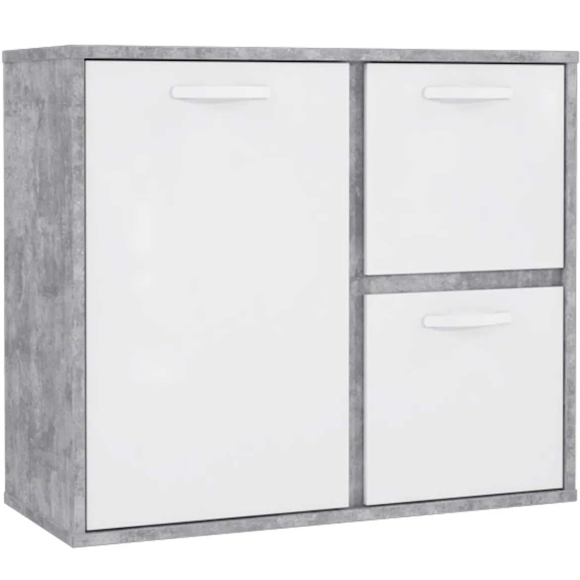 Canmore komoda 3 vrata 99.5x41.5x86.3 cement / bela