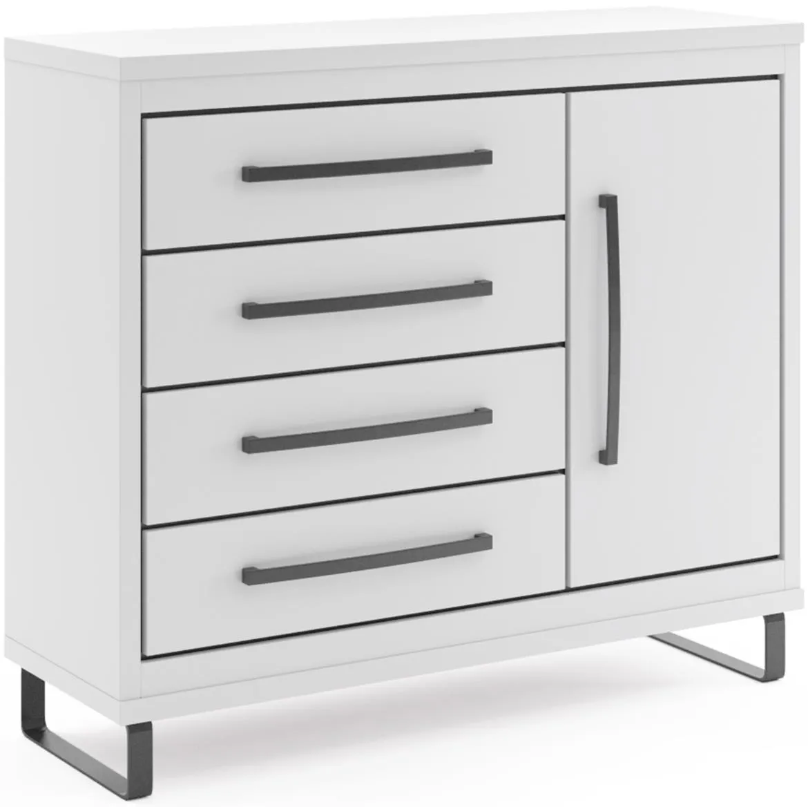 Capri komoda C04 4 fioke+1 vrata 130x41x108,6 cm bela
