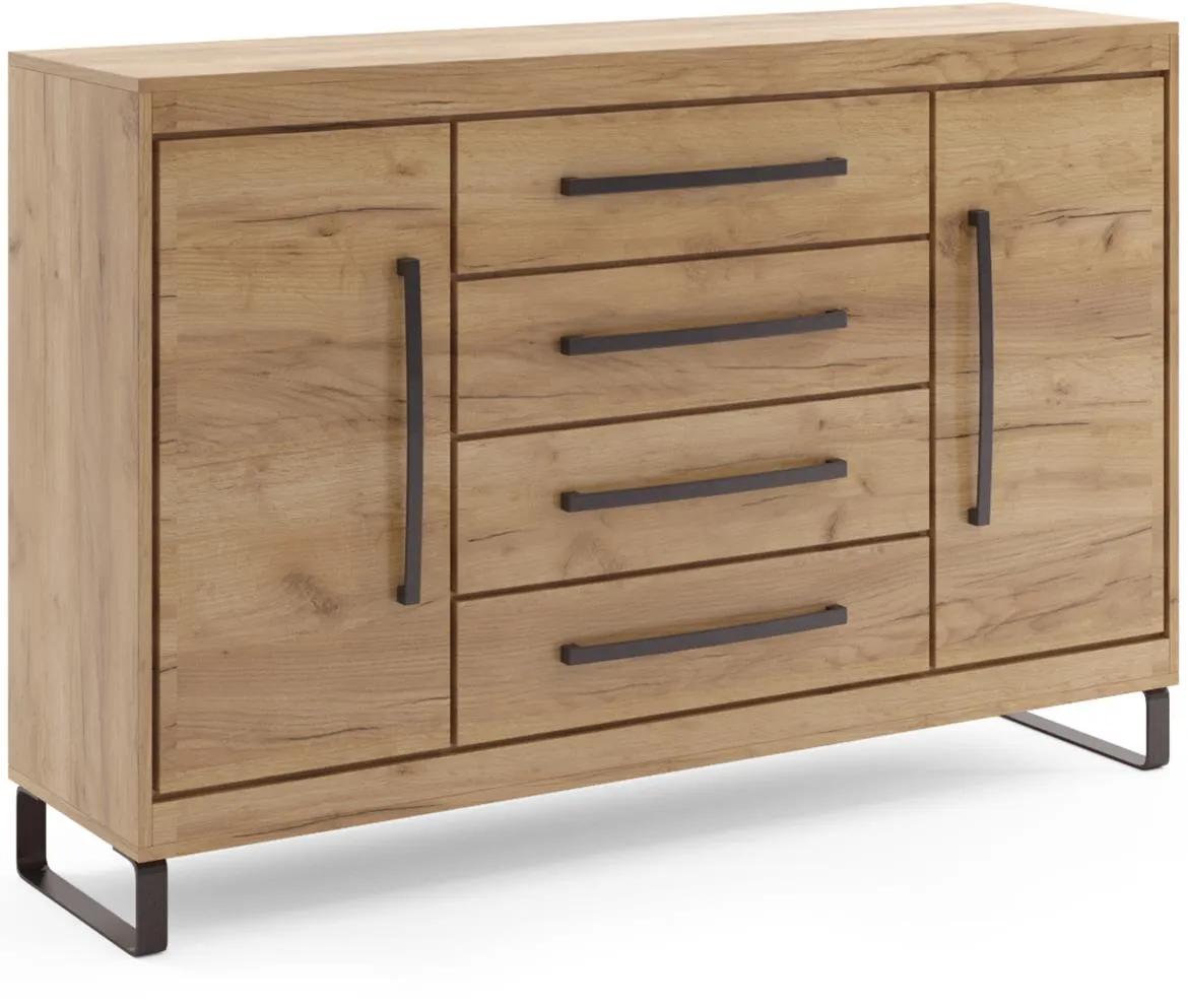Capri komoda C05 4 fioke+2 vrata 170x41x108,6 cm zlatni hrast