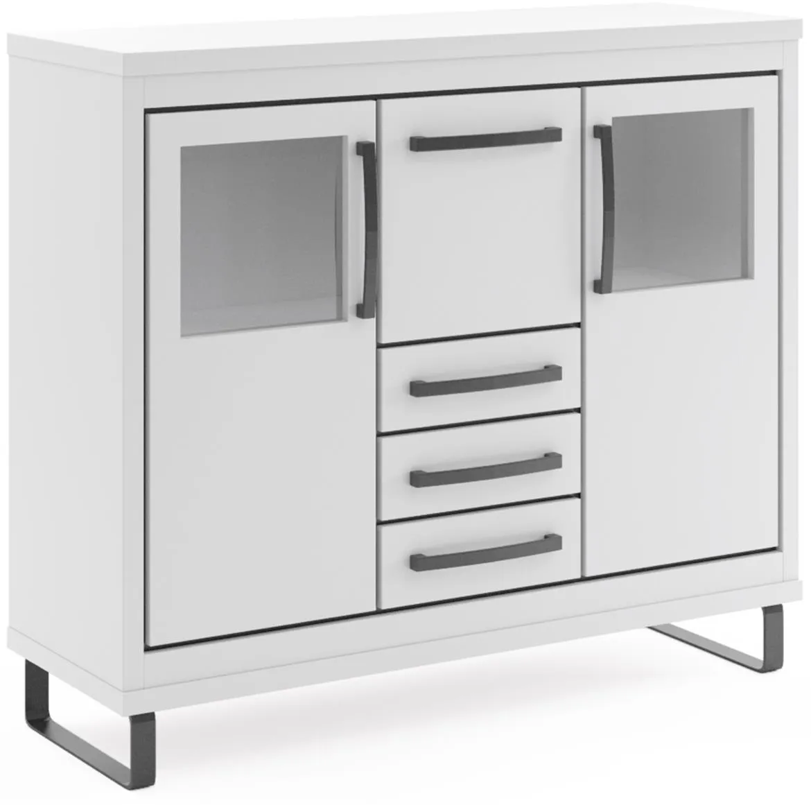 Capri komoda C07 3 vrata+3 fioke130x41x118,6 cm bela