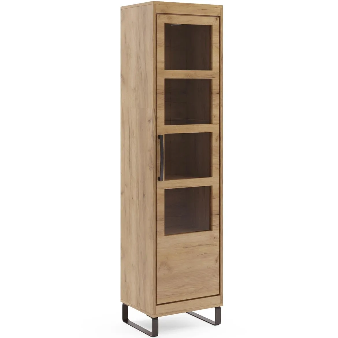 Capri vitrina C09 1 vrata 50x41x202 cm zlatni hrast