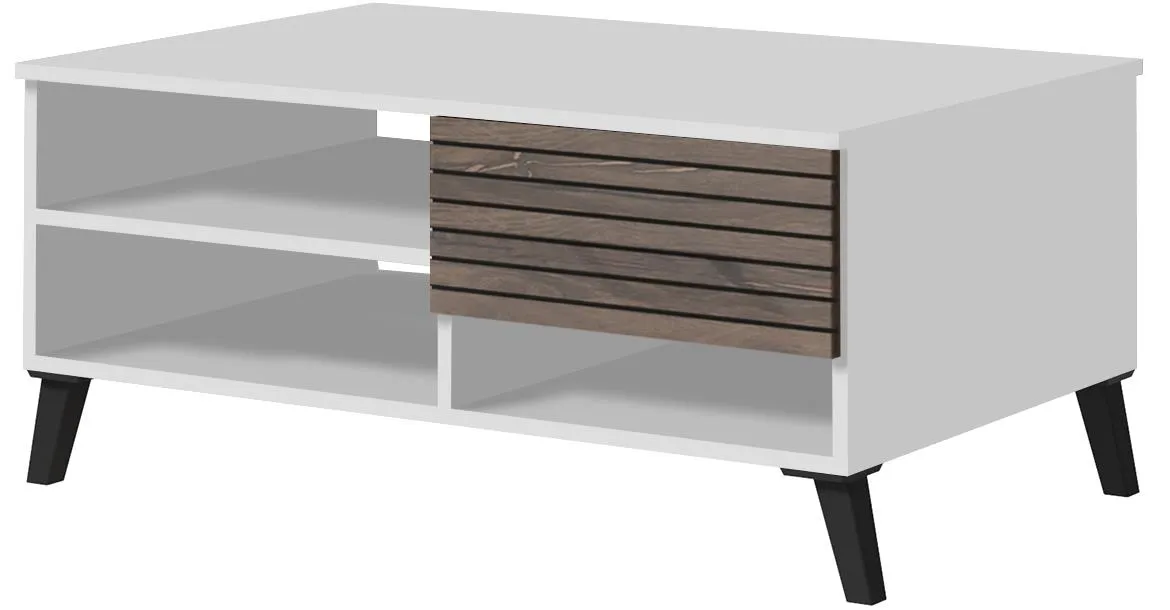 Carlo klub sto 8  101x65x45 cm beli / hrast flagstaff