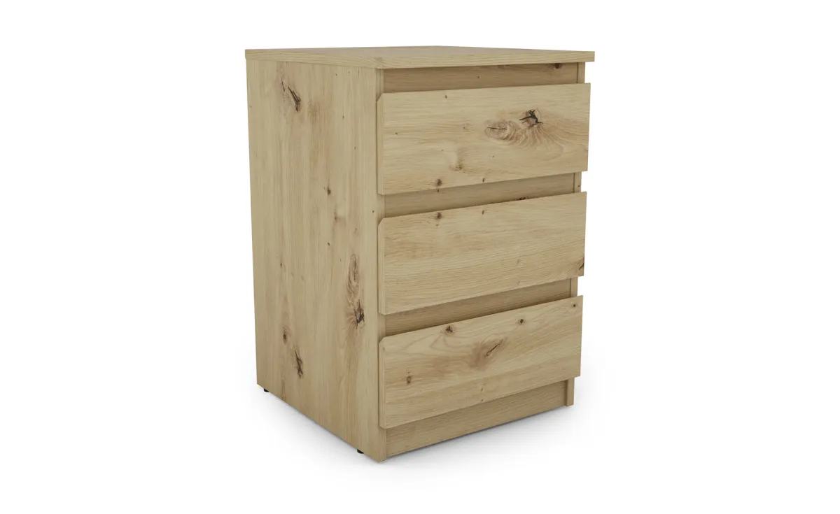 Carlos noćni ormarić 3 fioke 40x42x60cm natur