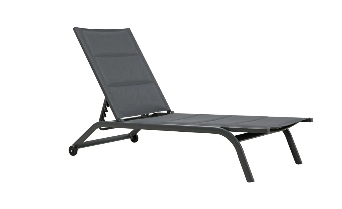 Carrara alu ležaljka 71x192x32/92,5 cm tamno siva