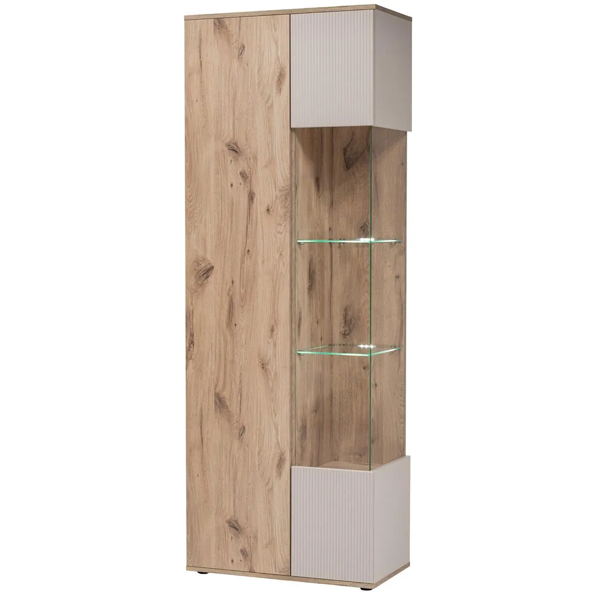 Catalina DVC CT WSW vitrina 70x40x197 Wiking hrast/kašmir bež