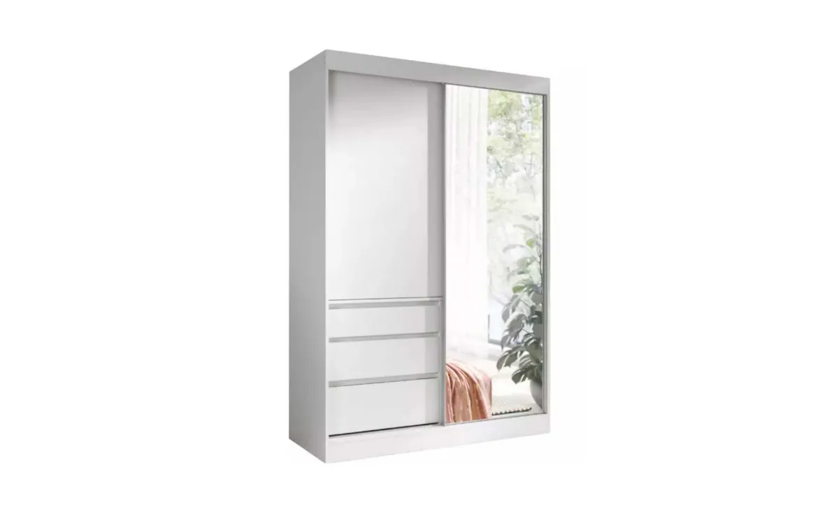 Cezar klizni ormar 2V3F/2 šipke +1 polica 140X65X216 cm beli