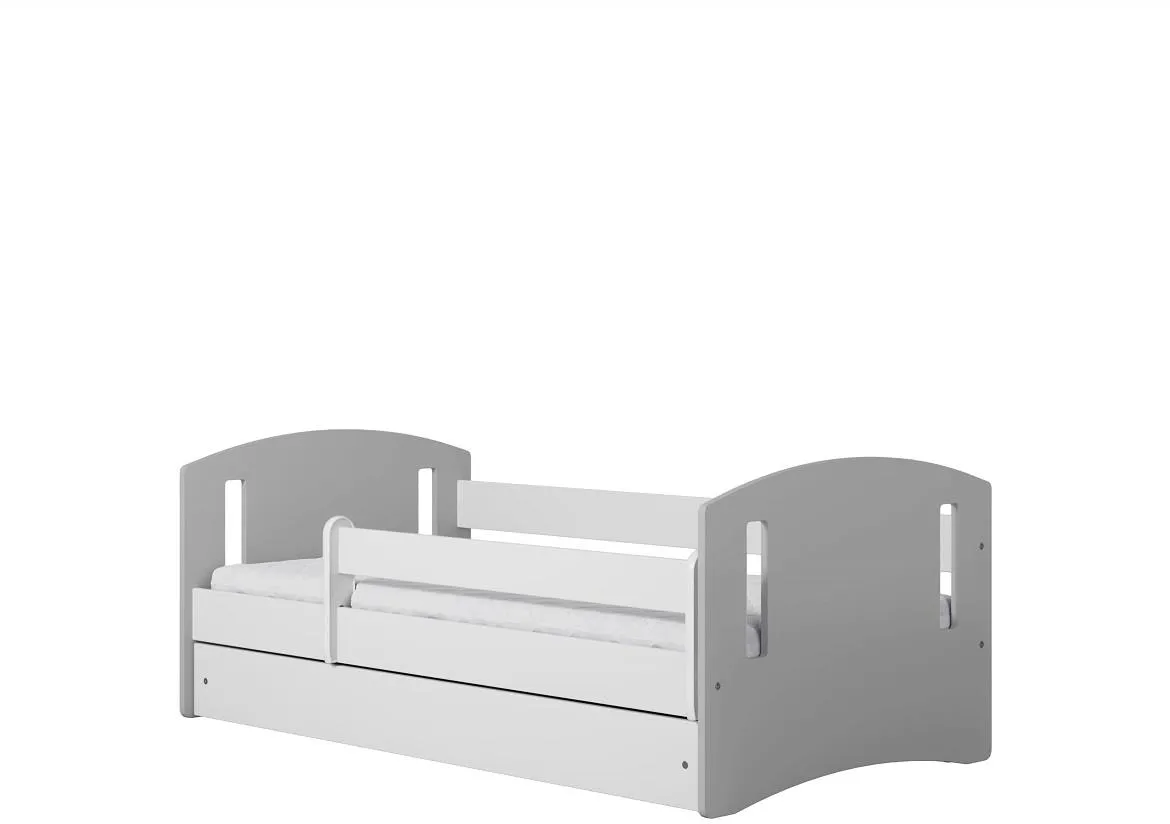 Classic decji krevet sa podnicom 90x144x65 cm belo/sivi