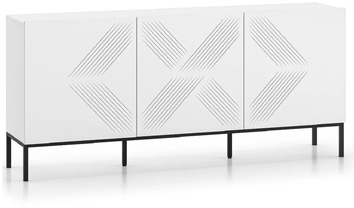 Clearing 02 komoda 3 vrata 170x37x77 cm bela