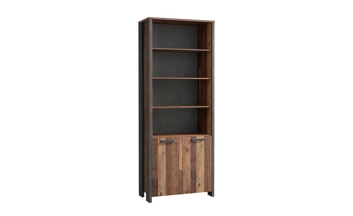 Clif polica 4 otvora+2 vrata  86x41,6x220,7 cm rustik drvo