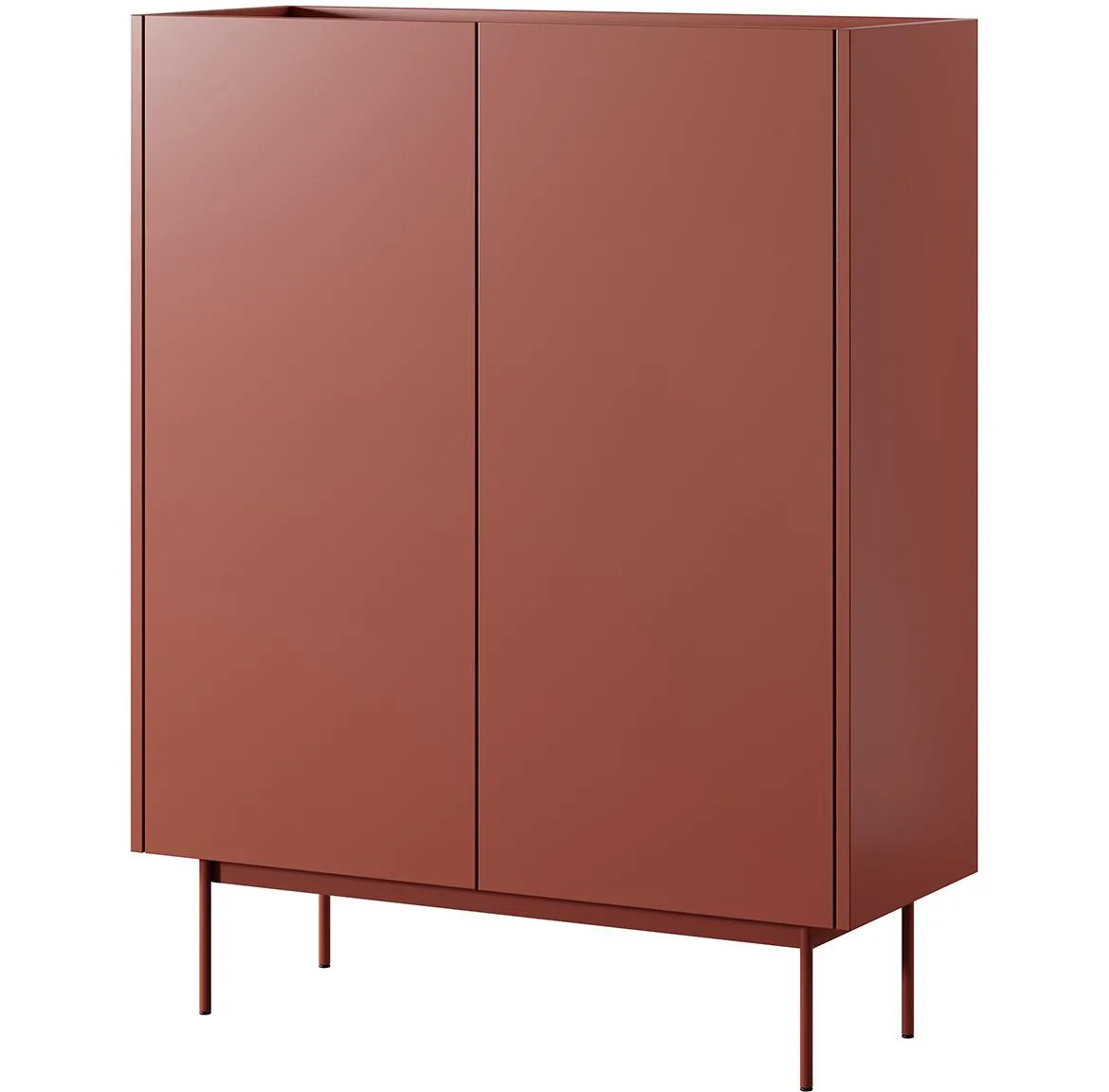 Color komoda sa 2 vrata 97x37x122 cm ciglasta/natur (Linea hrast)