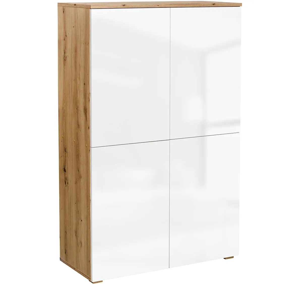 Como komoda 4 vrata 92,5x42x145,5 zlatni hrast/bela