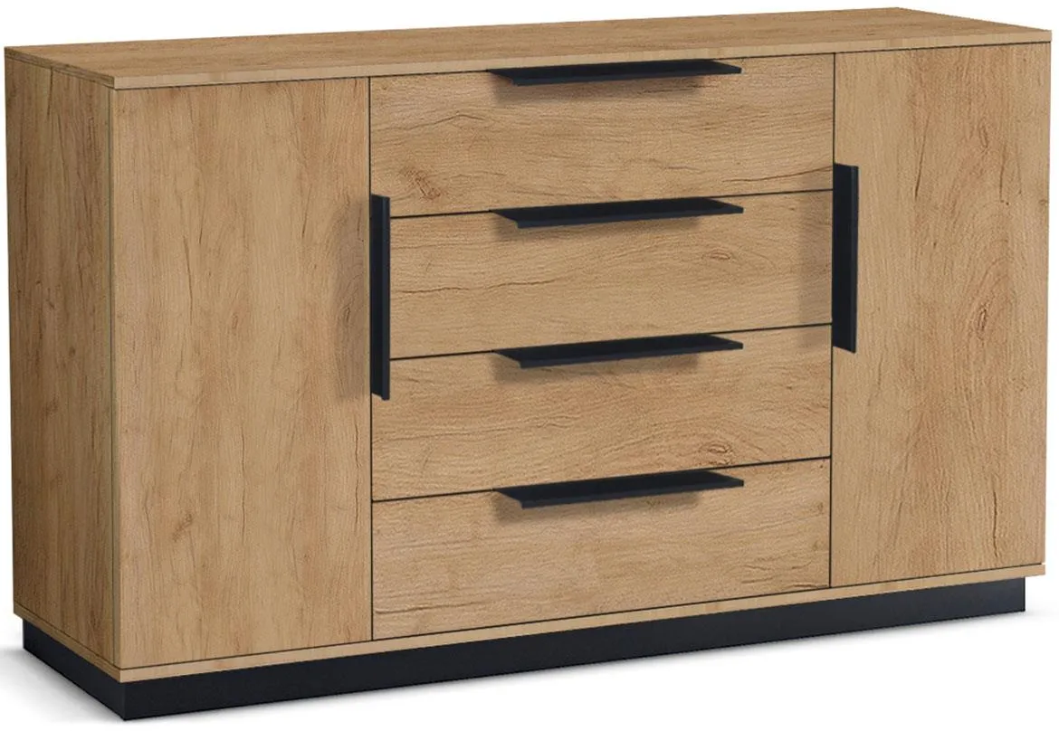 Craft III komoda 2 vrata+4 fioke 160x48x89 cm hrast
