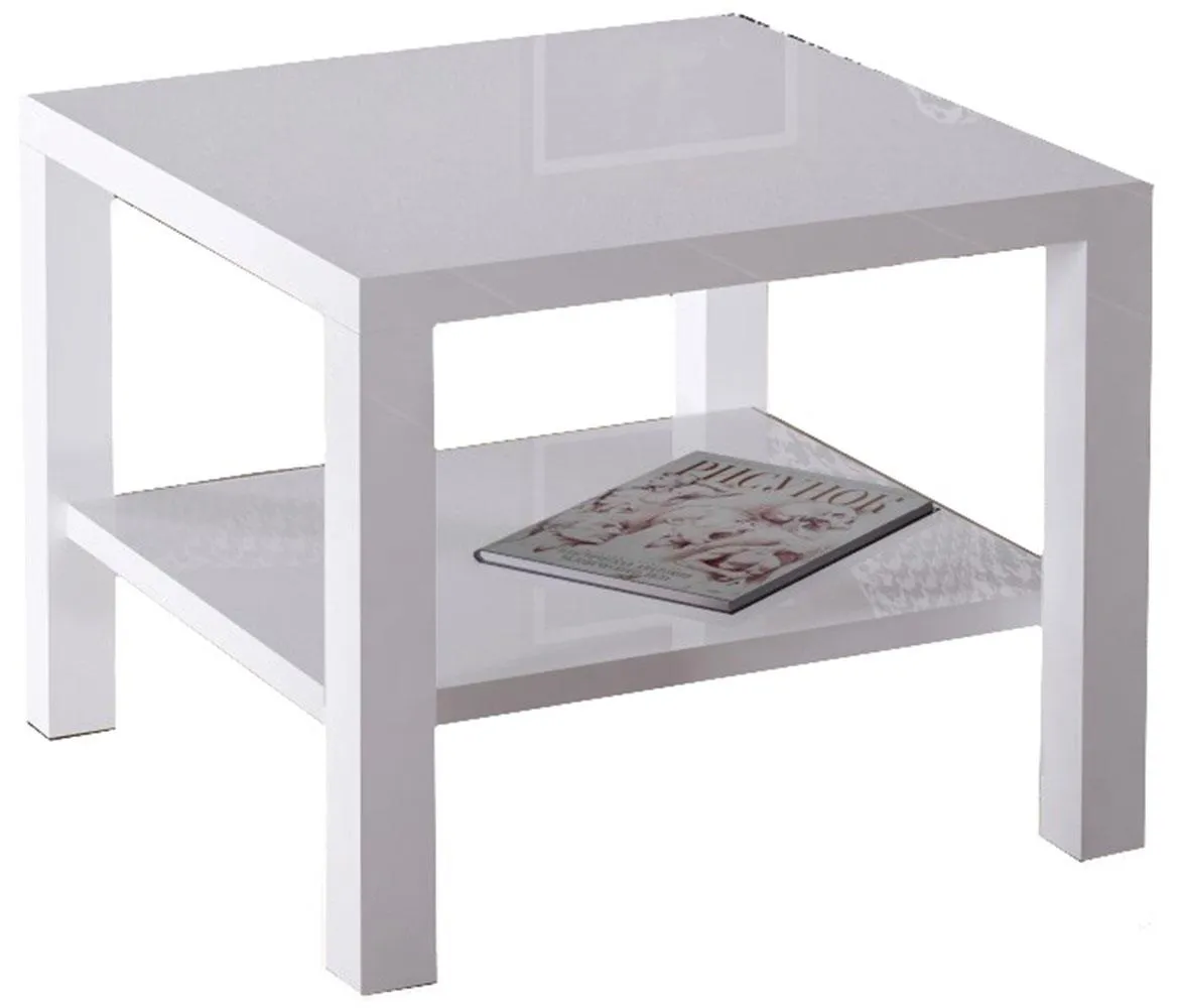 Cristo klub sto 1 polica 55x55x48 cm beli visoki sjaj