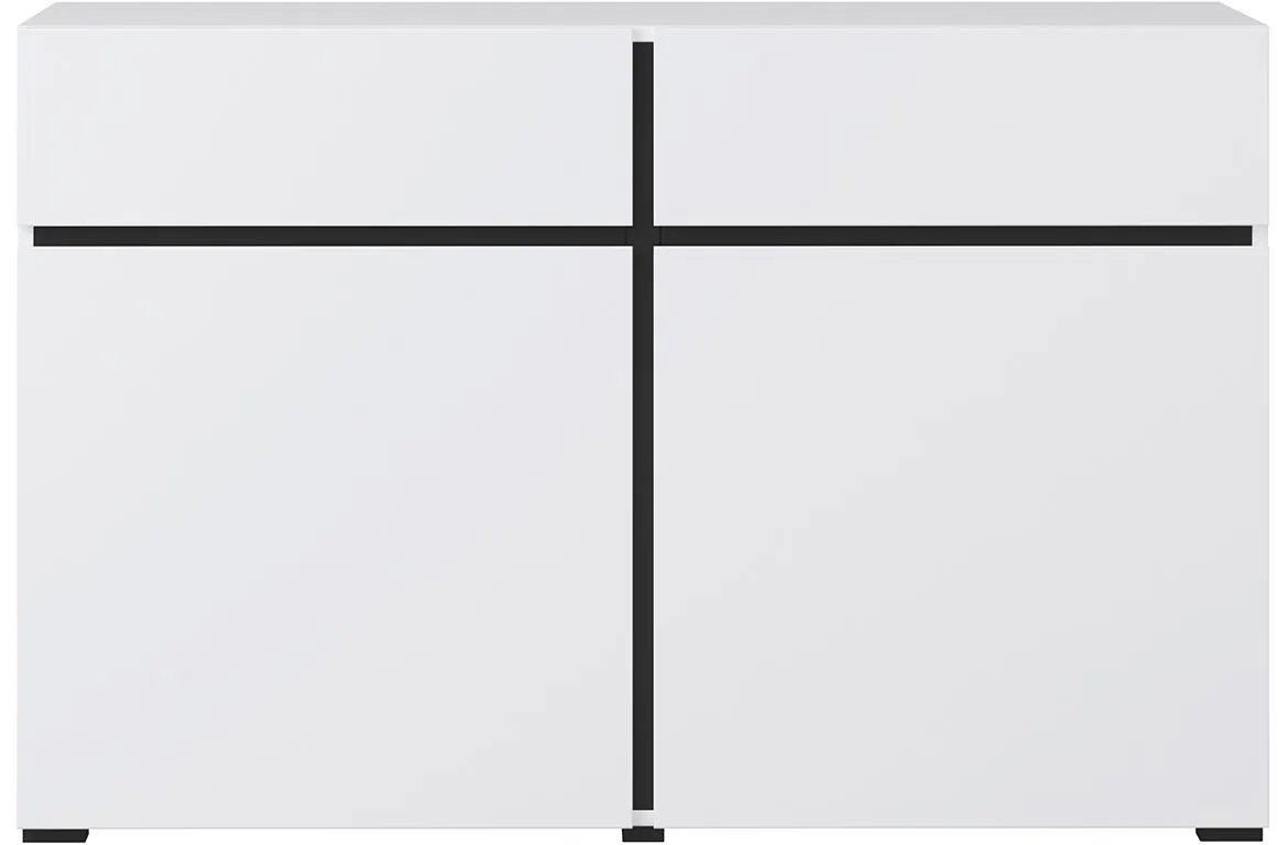 Cross 2d2s komoda 2vrata+2fioke 119x40x78 belo crna