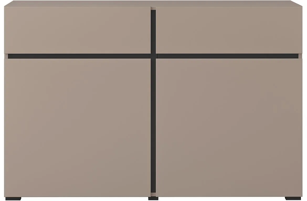 Cross 2d2s komoda 2vrata+2fioke 119x40x78 cappucino crna
