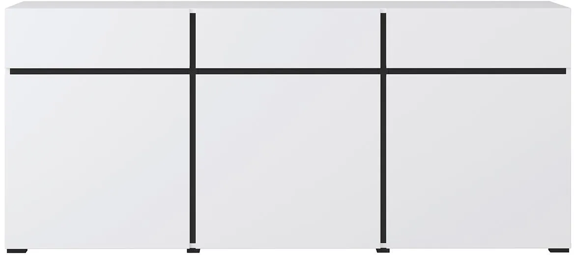 Cross 3d3s komoda 3vrata+3fioke 180x40x78 belo crna