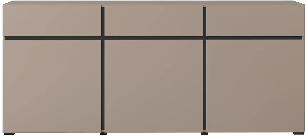 Cross 3d3s komoda 3vrata+3fioke 180x40x78 cappucino crna