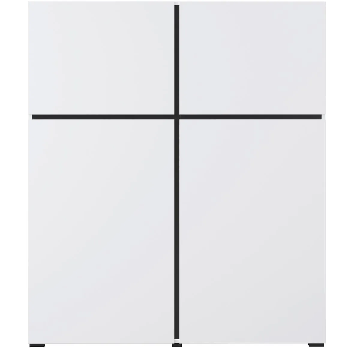 Cross 4d visoka komoda 4vrata 119x40x139 belo crna