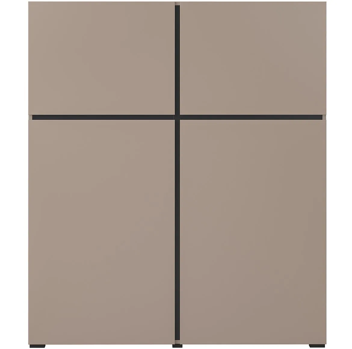 Cross 4d visoka komoda 4vrata 119x40x139 cappucino crna