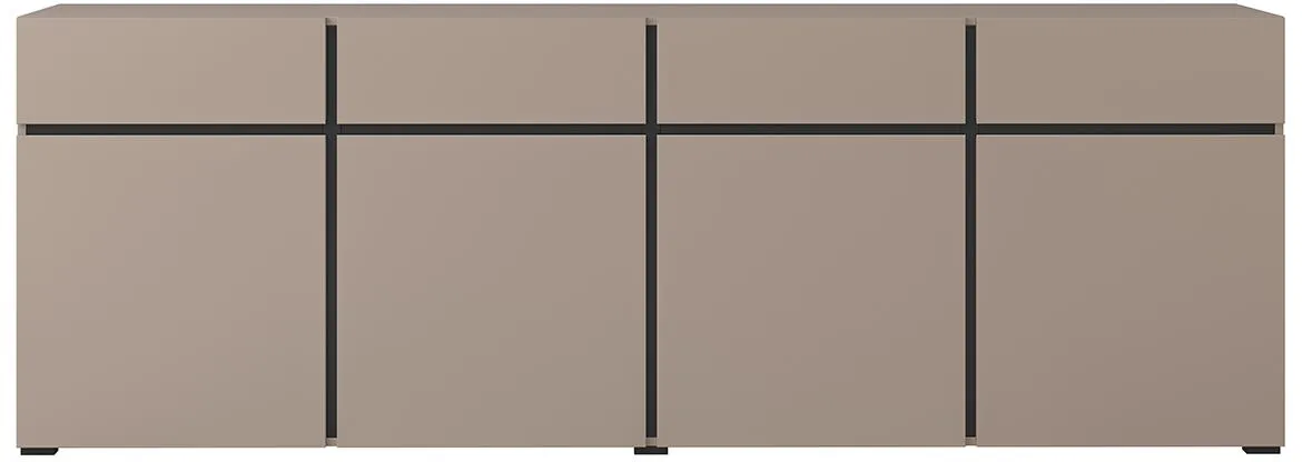 Cross 4d4s komoda 4vrata + 4fioke 225x40x78 cappucino/crna