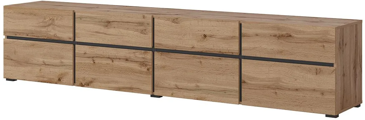 Cross 4k4s TV komoda 4vrata+4fioke 225x40x48 wotan hrast/crna