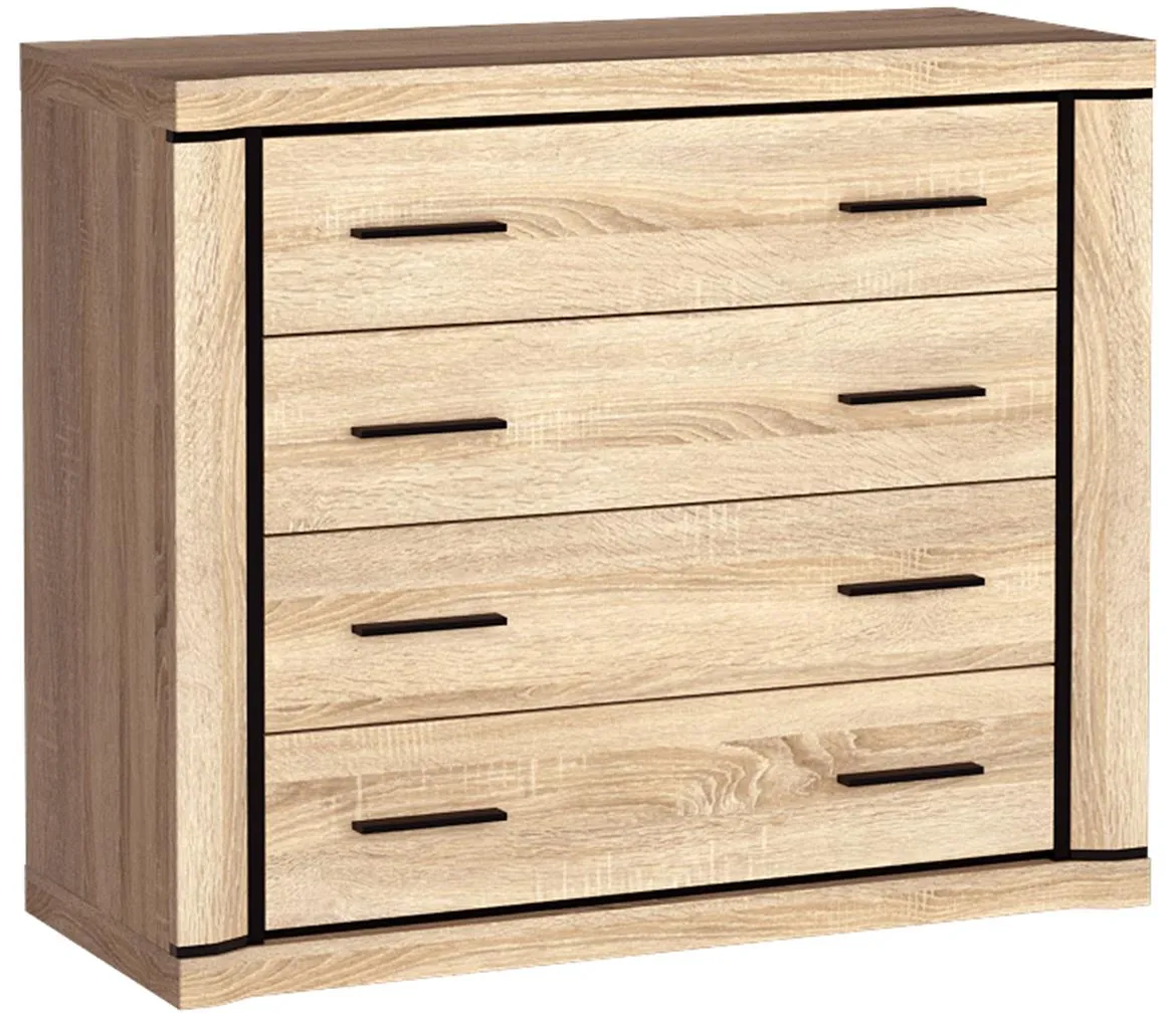 Dallas komoda 4 fioke 107x43x91 natur (sonoma hrast)