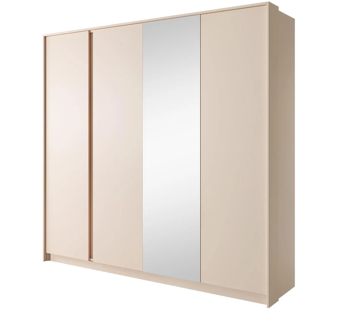 Dast 4D ormar/ogledalo 4 vrata 223,2x55,4x210 cm bež
