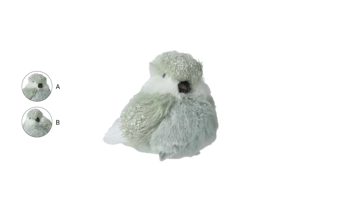 Dekoracija bird on clip 10cm green sort 2