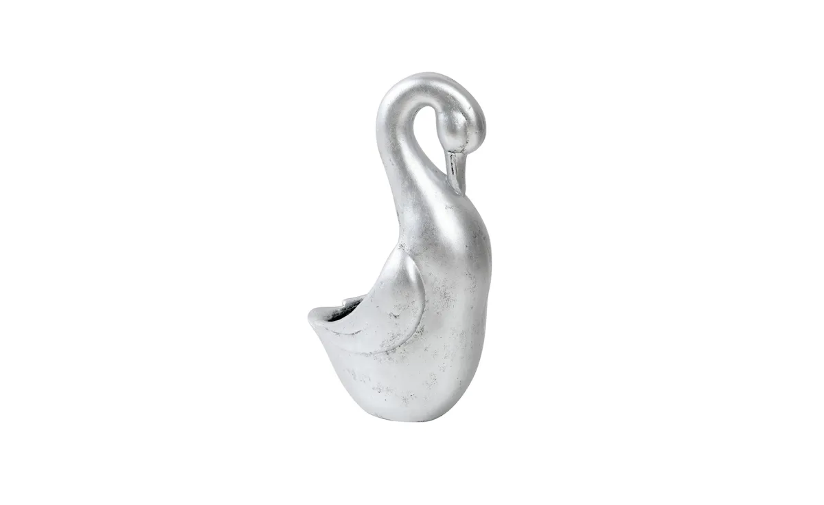 dekoracija lt33202-pc metalic swan 29x19x50cm