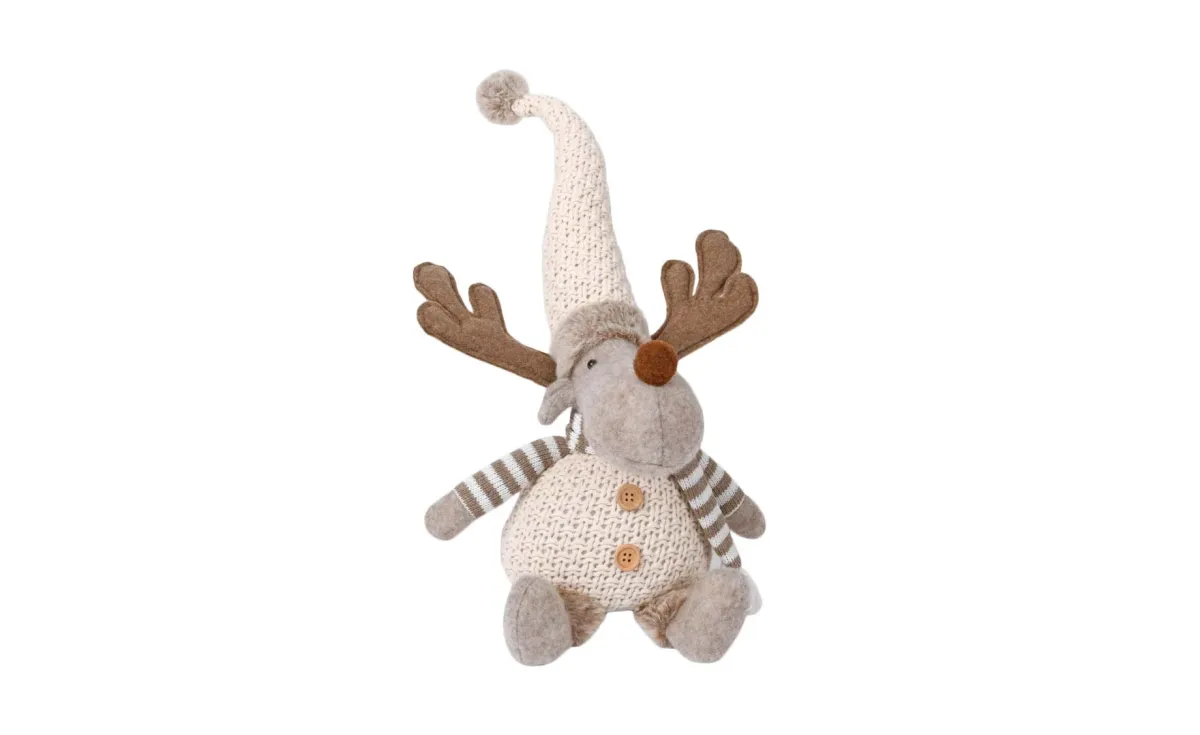 Dekoracija reindeer 42cm white/brown